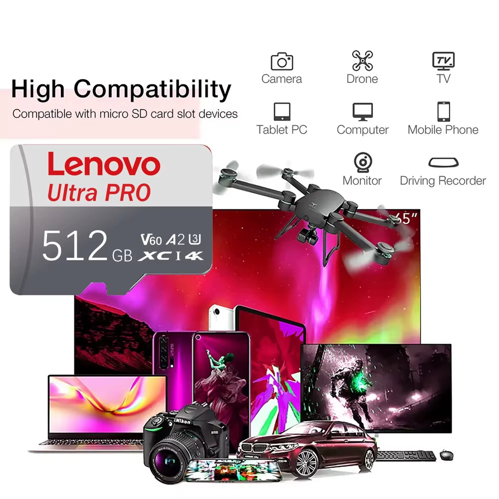 2TB SD Memory Card V30 128GB Micro TF/SD Card Class 10 High Speed Flash Memory Card 512GB 256GB SD Card for Camera Phone