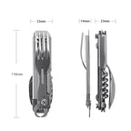 Outdoor Tableware Multi-Function Portable Knife Fork Spoon Bottle Opener Foldable Cutlery Camping Equipment