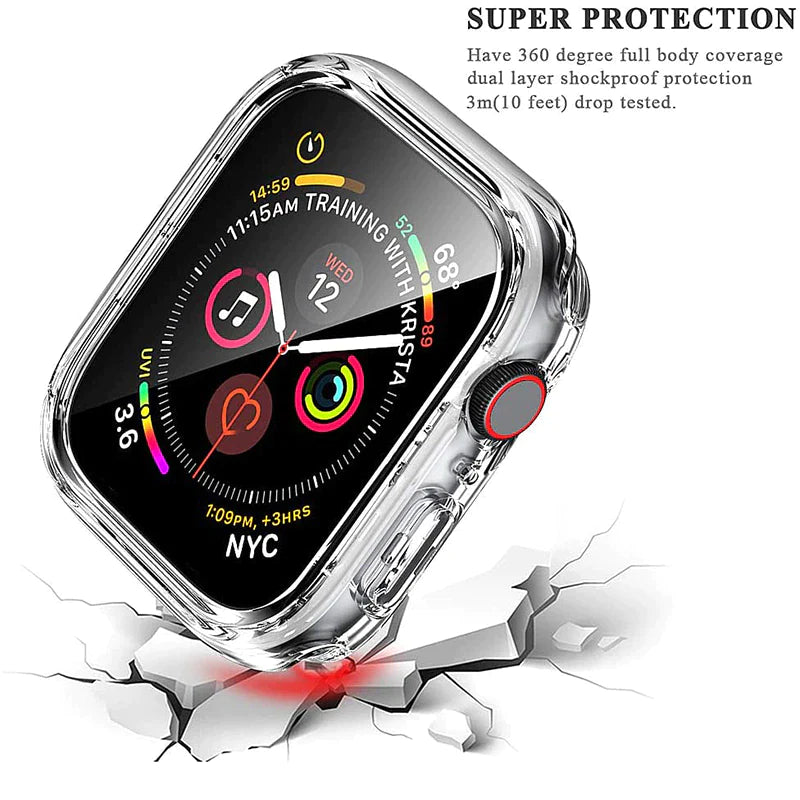 Glass+Cover for Apple Watch Case 8 7 6 SE 5 3 Iwatch Accessorie Screen Protector Apple Watch Serie 45Mm 41Mm 44Mm 40Mm 42Mm 38Mm