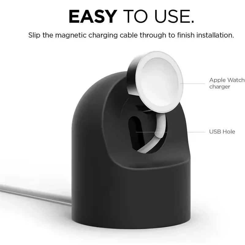 Charger Stand for Apple Watch Series 9 8 Ultra 7 6 5 SE 4 3 2 Charger Dock Station Silicone Bracket Iwatch Charging Cable Holder