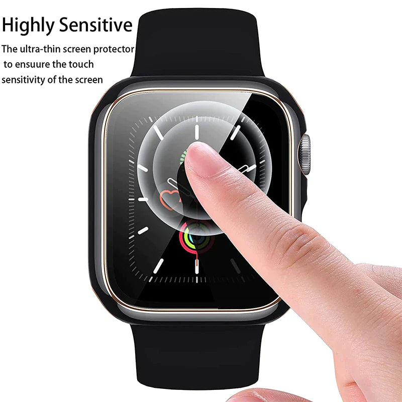 Glass+Cover for Apple Watch Case 8 7 6 SE 5 3 Iwatch Accessorie Screen Protector Apple Watch Serie 45Mm 41Mm 44Mm 40Mm 42Mm 38Mm